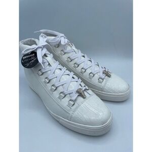 Belvedere Angelo White Crocodile Calf Leather High Top Sneakers Mens 8 33683